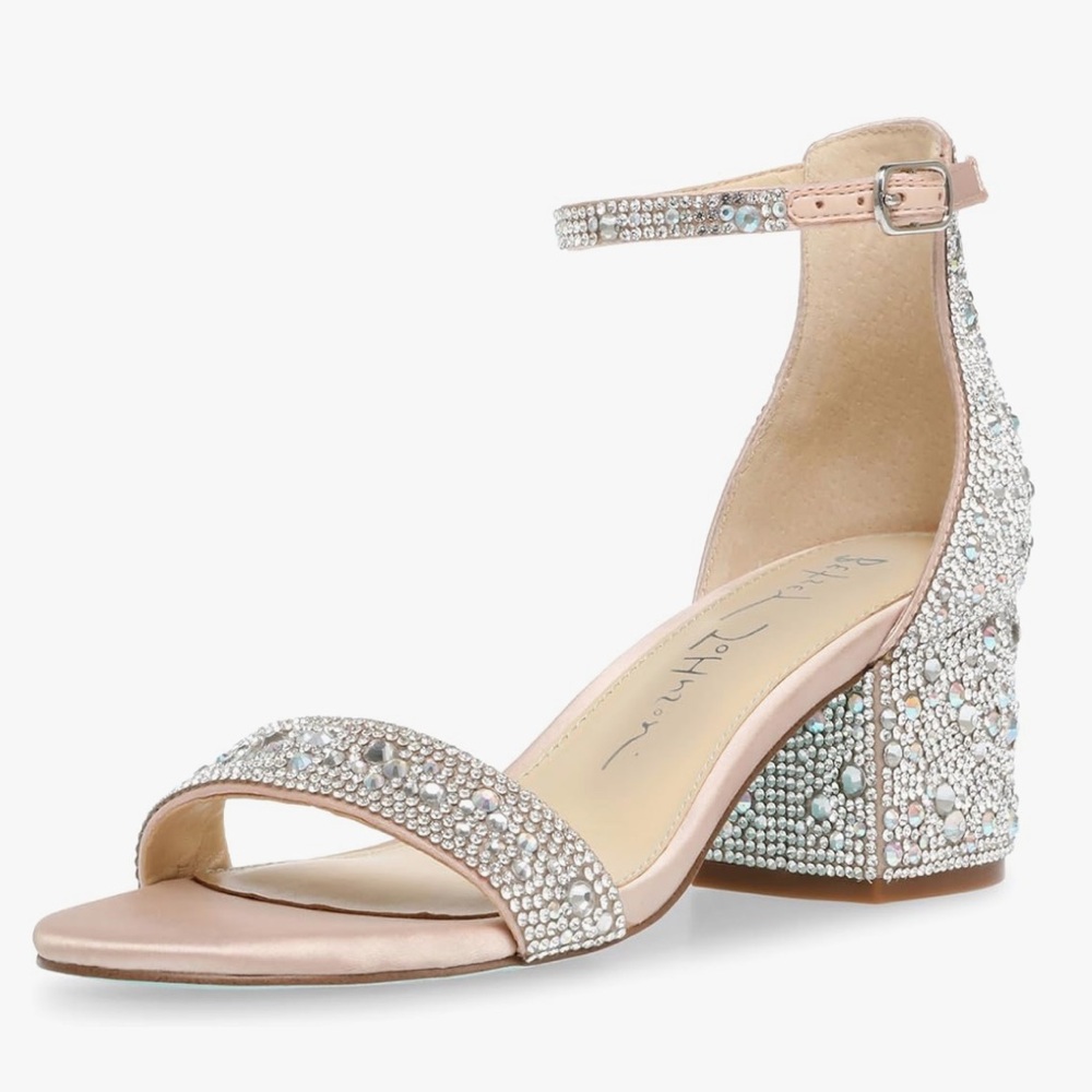 Betsey Johnson Silver Embellished Block Heels